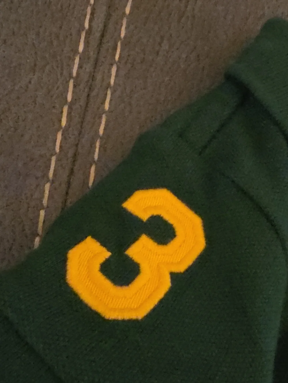 Ralph Lauren Green Polo with Yellow Pony & Sleeve Patch
